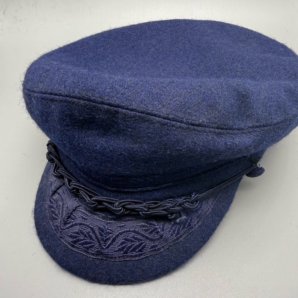 Navy Blue Greek Fisherman’s Cap Wool Vintage